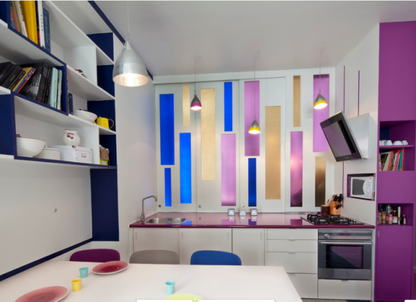 Яркая небольшая кухня Яркая небольшая кухня